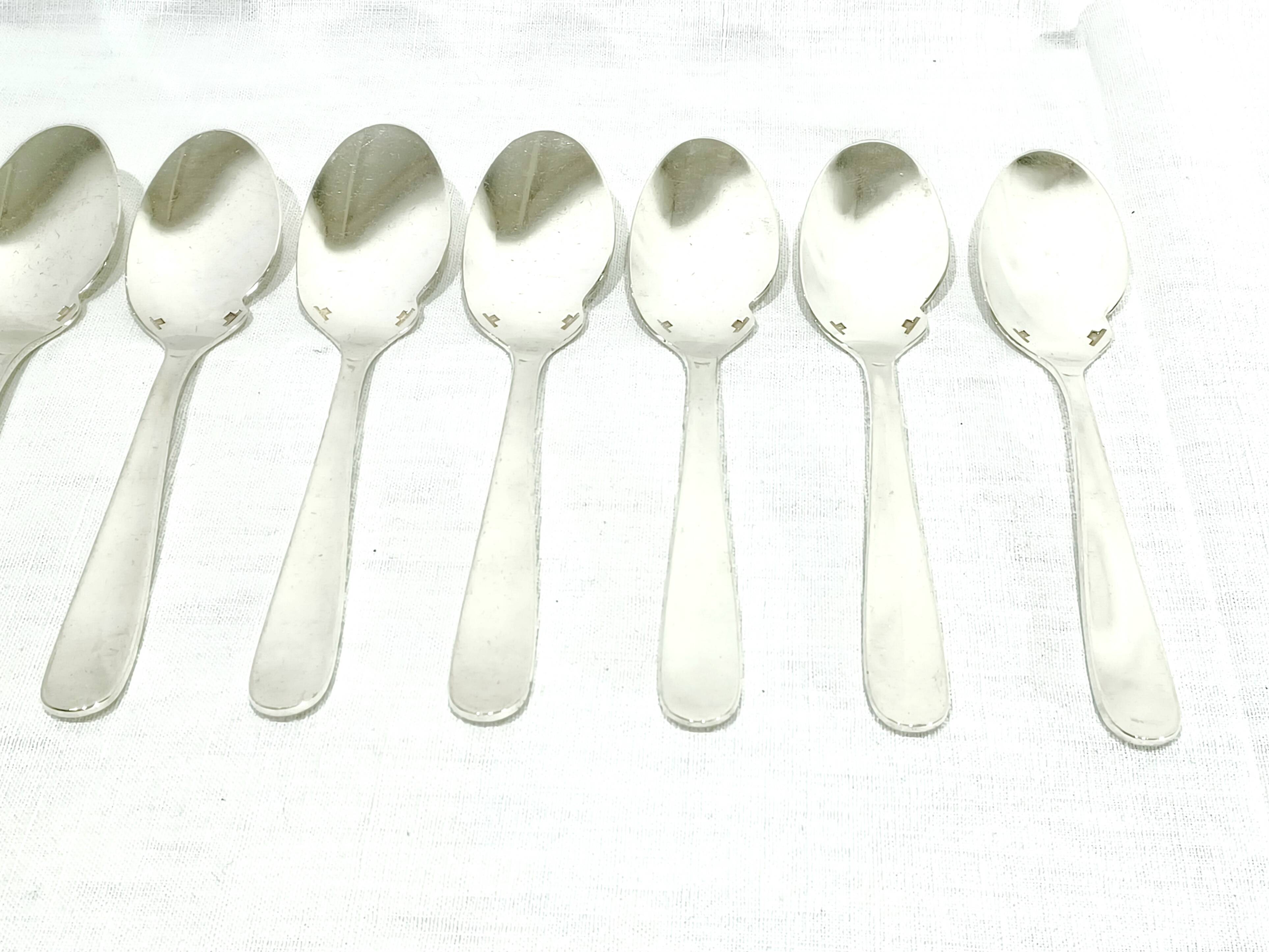 Christofle – 12 Silver-Plated Metal Sauce Spoons Dax Model
