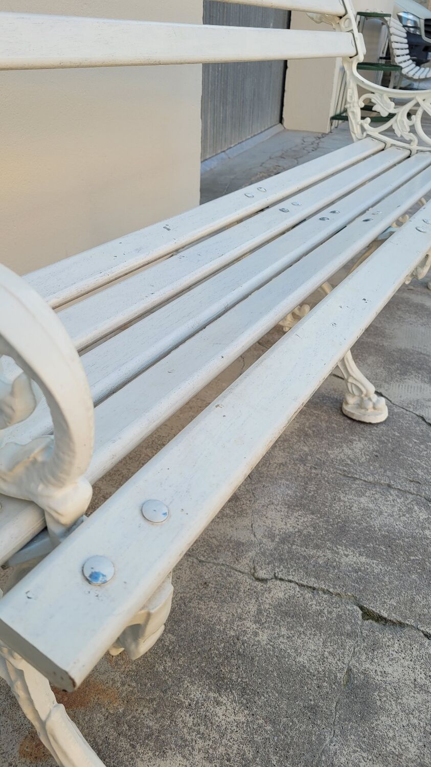Garden bench signed Godin cast iron bourgeois house