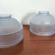 Pair of Art Deco lampshades in frosted blue glass