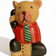 Bear 1985 light wood 17cm hand painted telephone deco toy old vintage statuette