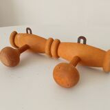 Small vintage wall-mounted coat rack with chinoiserie design