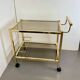 Hollywood Regency Gold Bar Cart, 1980s