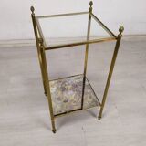 Brass glass side table