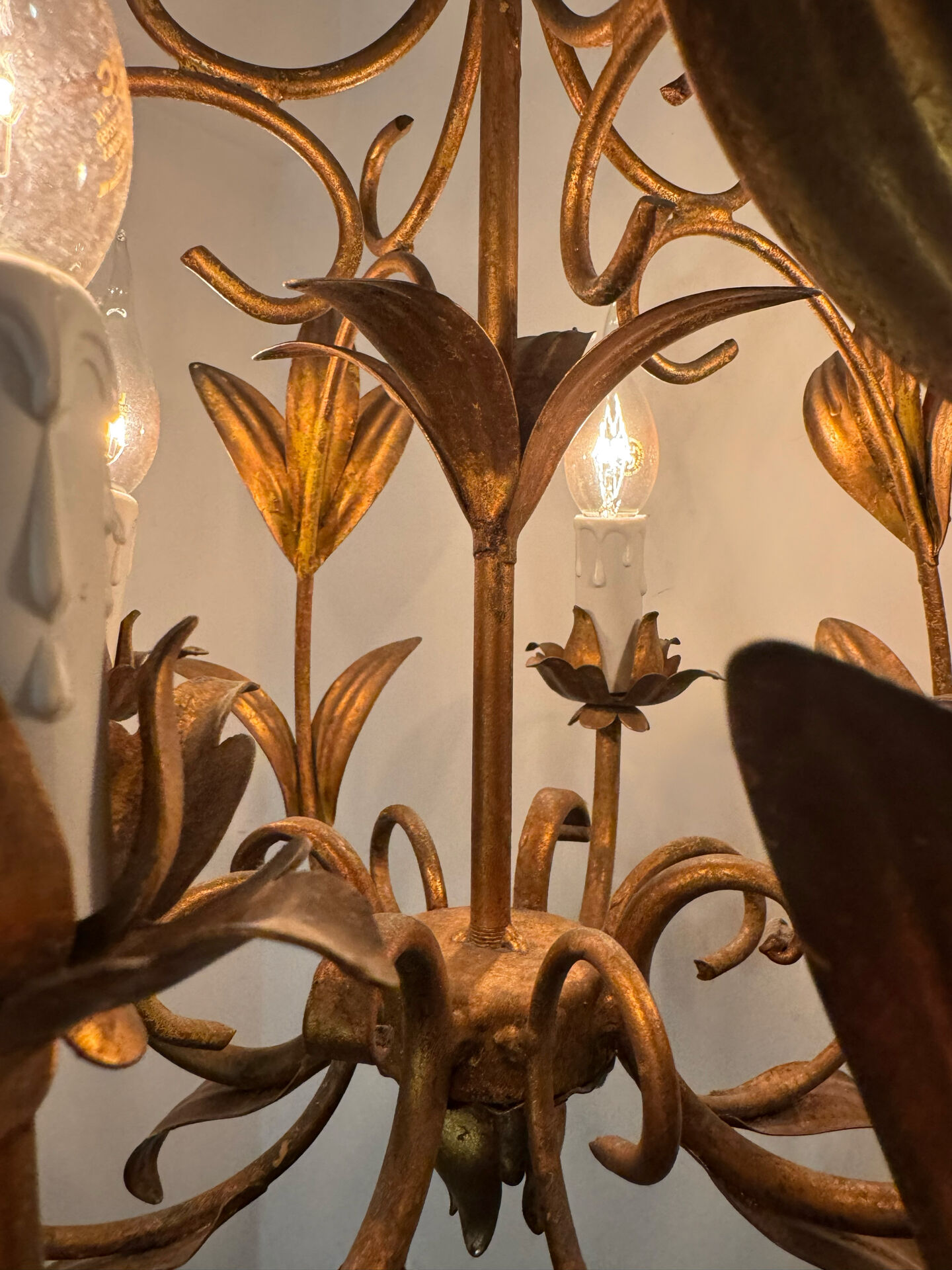 Golden palm leaf lustre 1970s