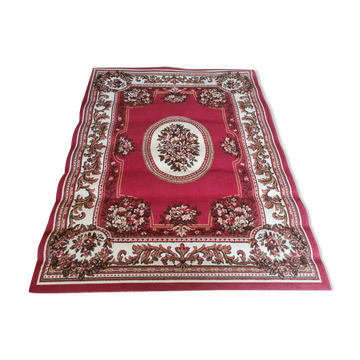 Tapis vintage rouge,  1m62 x 2m15
