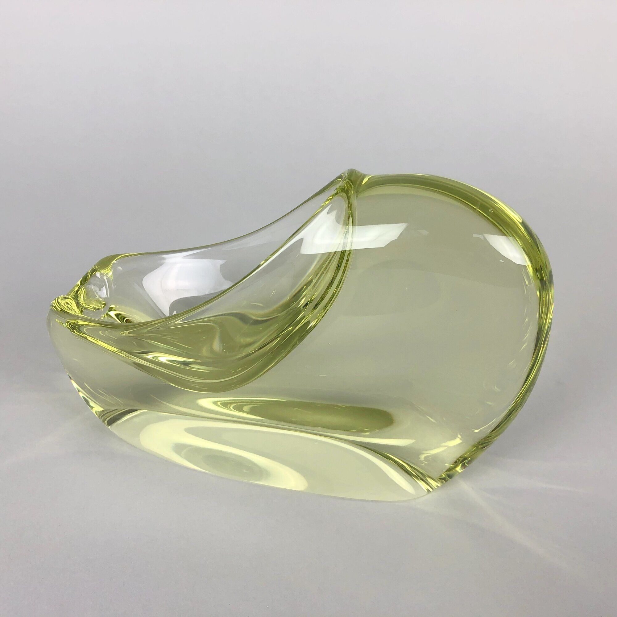 Glass ashtray by Miloslav Klinger for Zelezny Brod Glassworks, 1960's