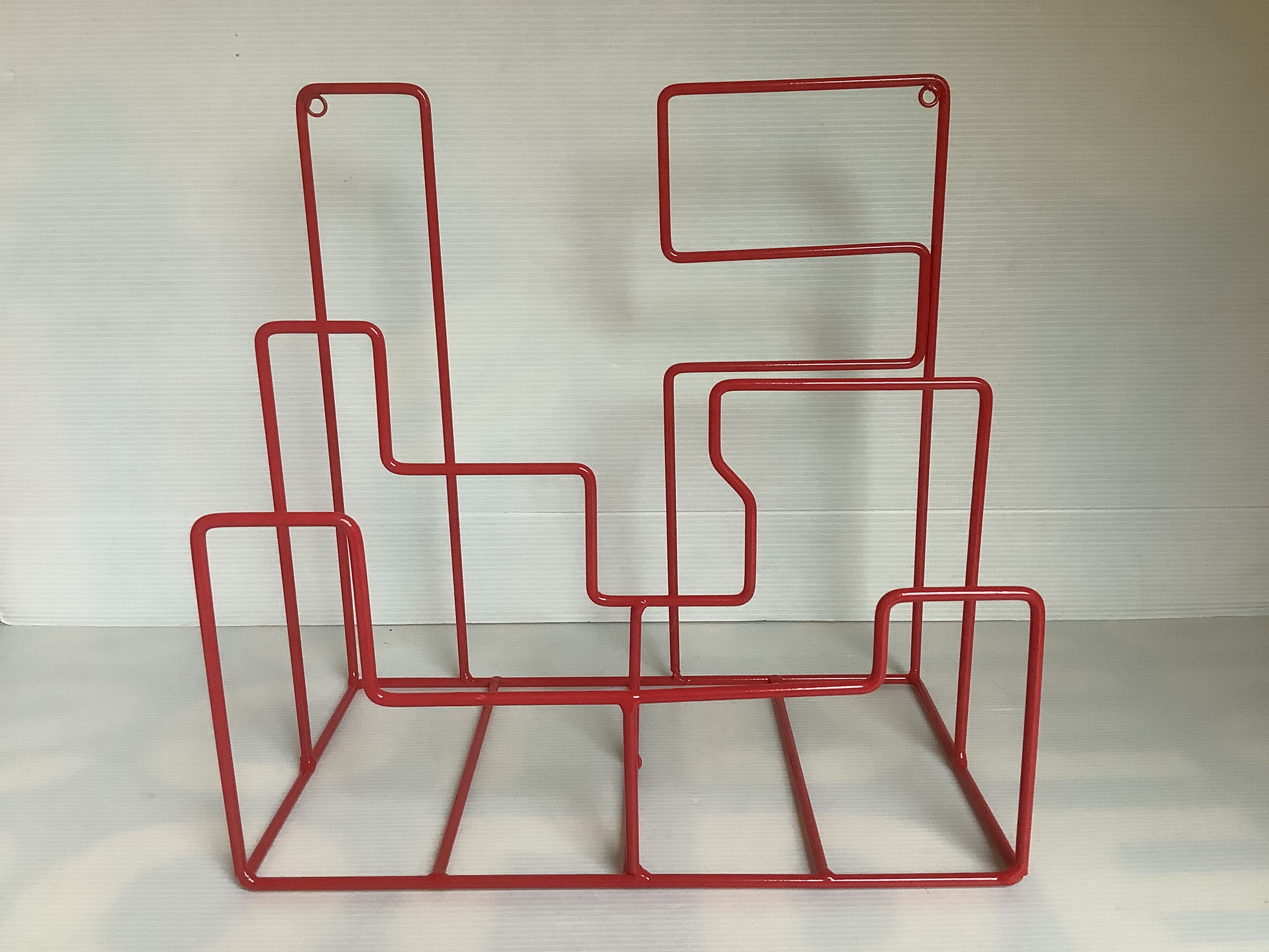 Paire de porte vinyles métal rouge