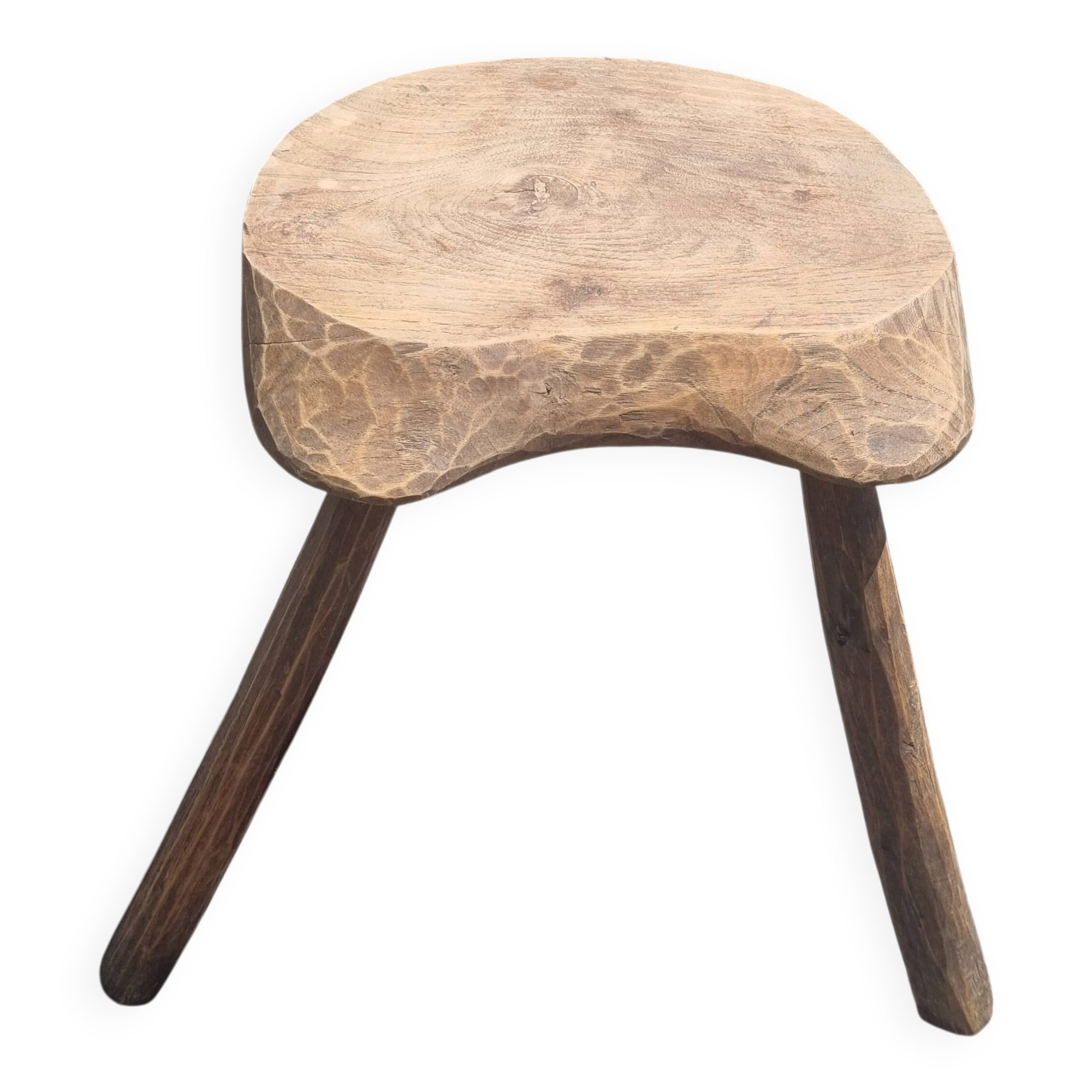 Old wooden tripod stool