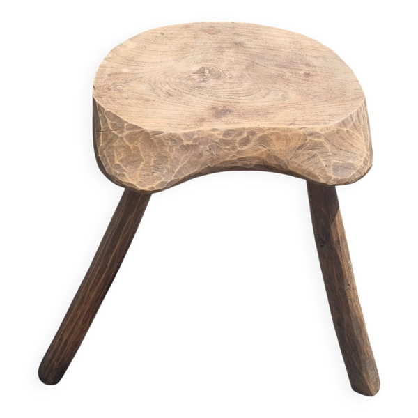 Ancien tabouret tripode en bois