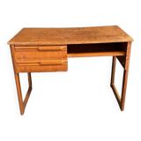 Petit bureau scandinave 1960 deux tiroirs un plateau