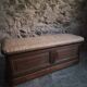 Antique French oak storage bench / blanket box, 1800–1850