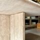 Coffee table, square side table in travertine 60 x 60 cm.