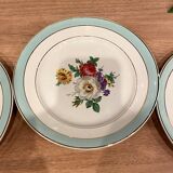 6 flat plates in half-porcelain Badonviller