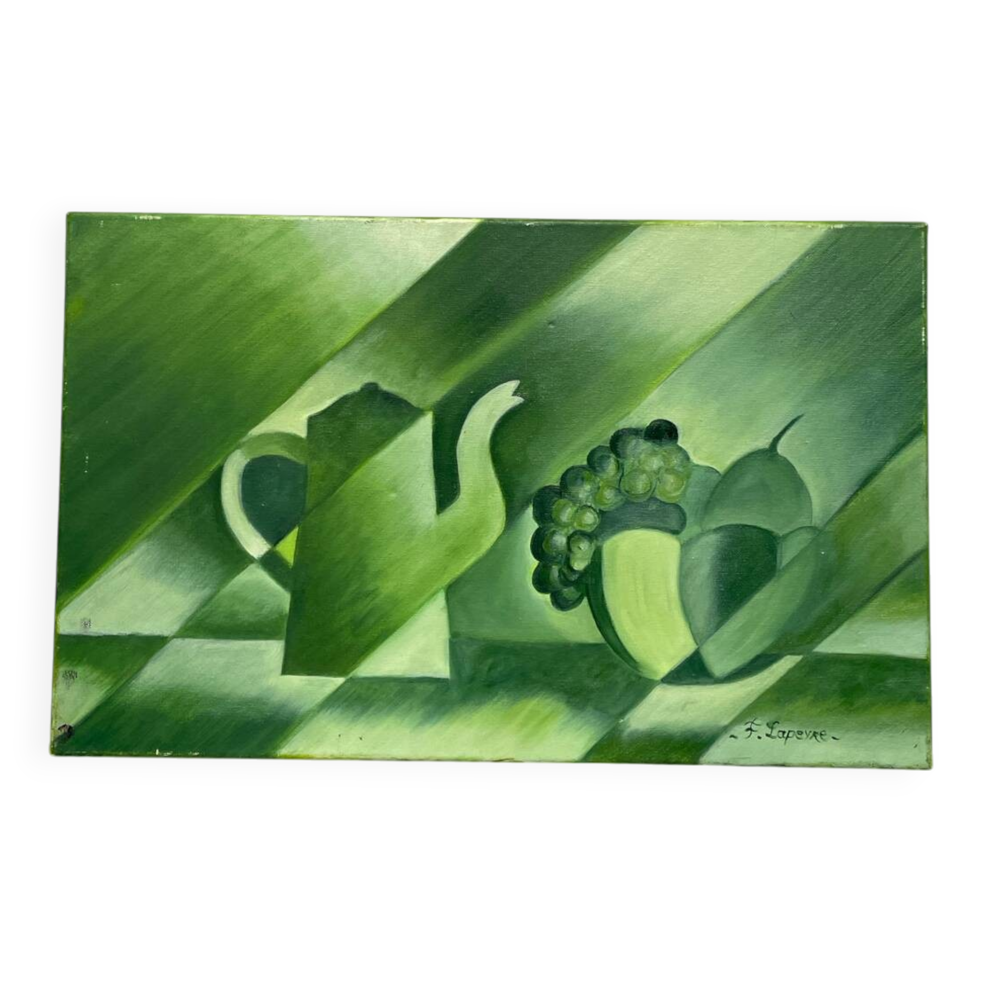 Cubist still life oil on canvas