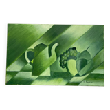 Cubist still life oil on canvas