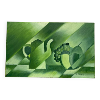 Cubist still life oil on canvas