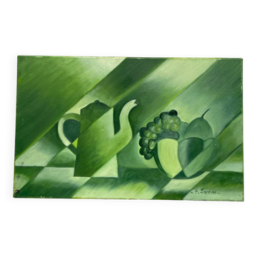 Cubist still life oil on canvas