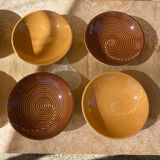 Vintage glazed ceramic deep plates