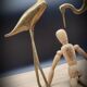 Duo brass herons