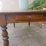 Rectangular coffee table with 1 drawer, solid wood, late 19th, early 20th century