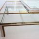 Coffee table in brass and chrome with folding top compartment to House Jansen 1970 s