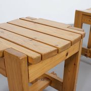Solid Pine Midcentury Slat Stools, Sweden, 1960s