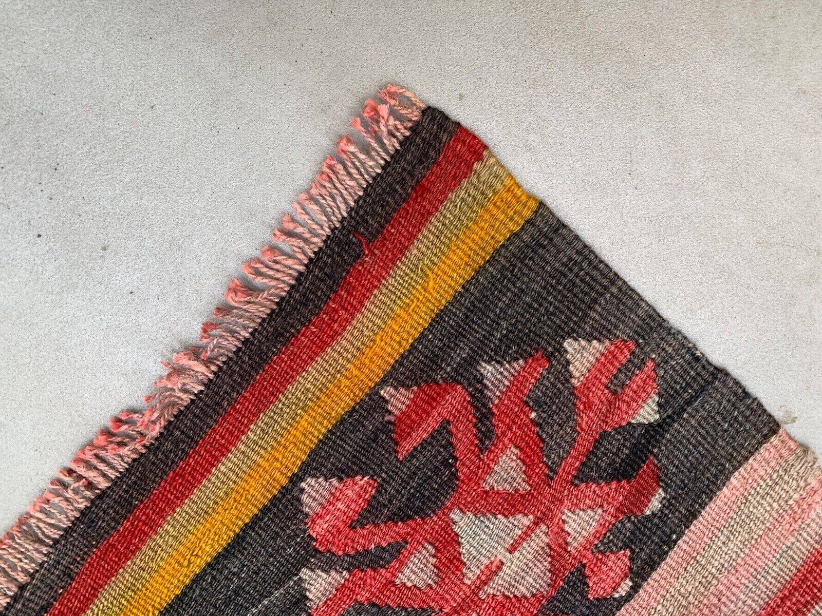 Old Turkish narrow kilim runner 263x62 cm shabby chic, vintage kelim 2494