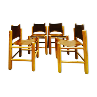 4 chaises de knud friis & elmar moltke nielsem circa 1960