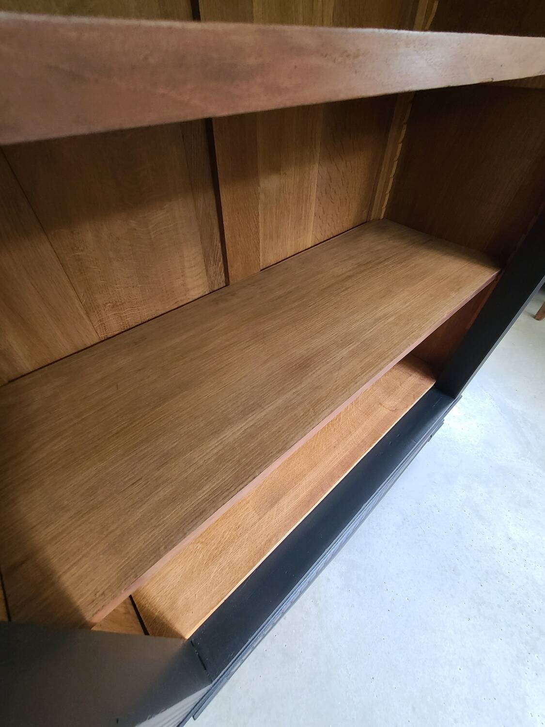 Old black oak bookcase drawer storage unit dresser shelf cabinet of curiosities