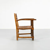 Pair of French armchairs with twisted legs in the style of Charles Dudouyt, France, 1940s.