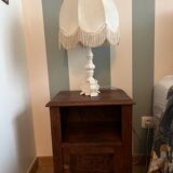 Bassano ceramic lamp with fringed shade