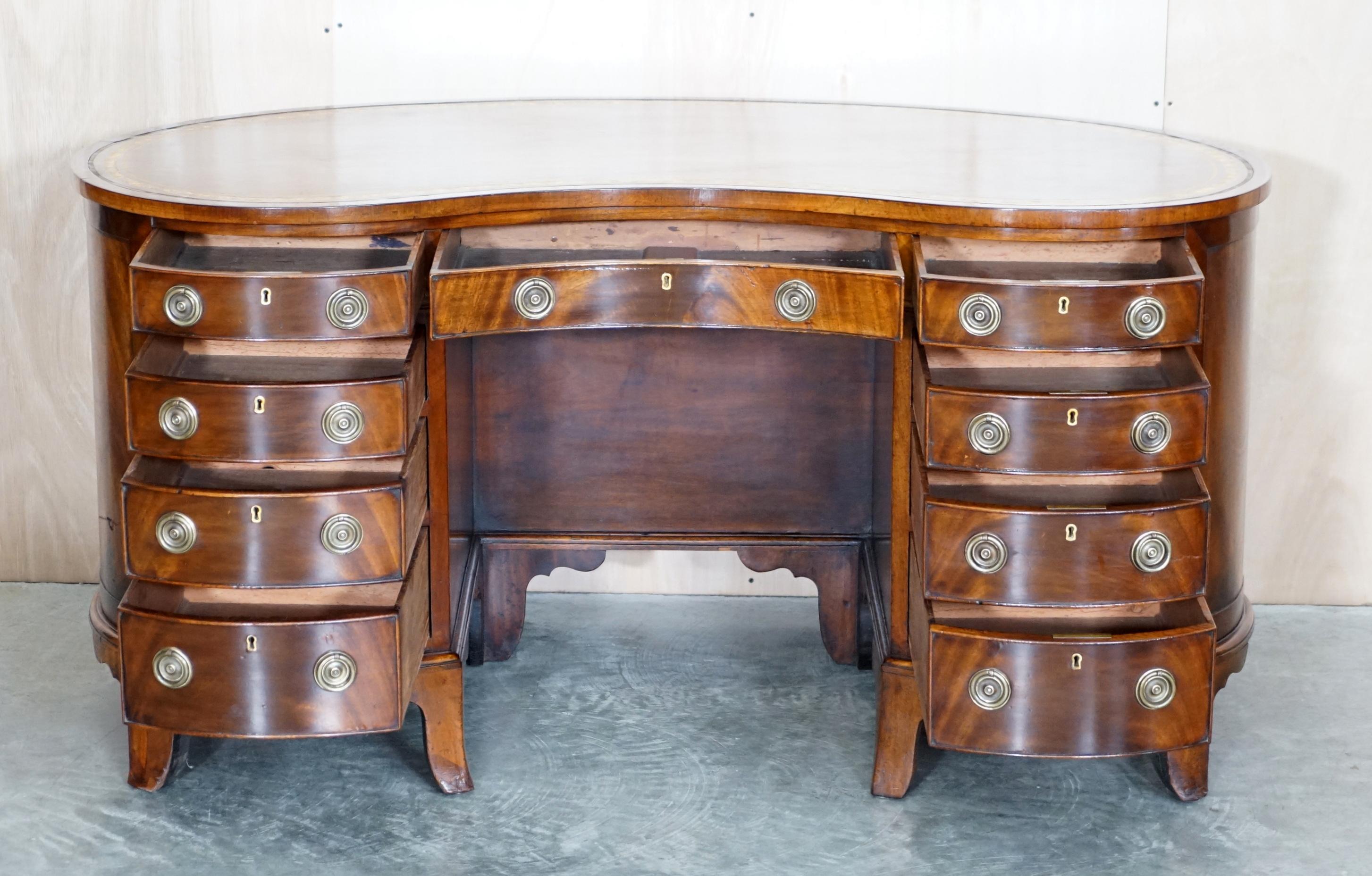 Victorian desk with leather top, restored.