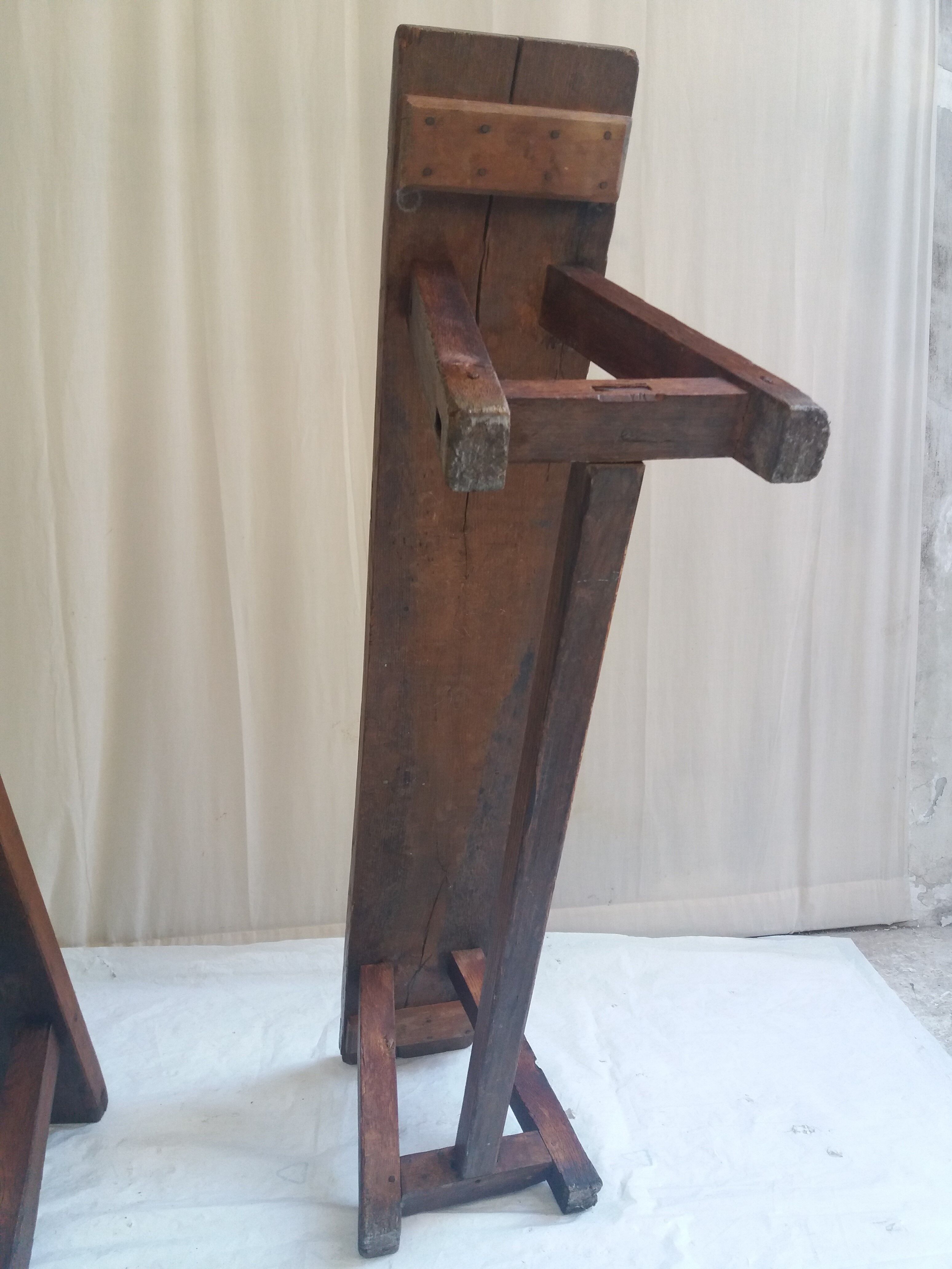 Pair of old benches in chene