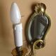 Elegant old pair of bronze mirror appliques - Walking State