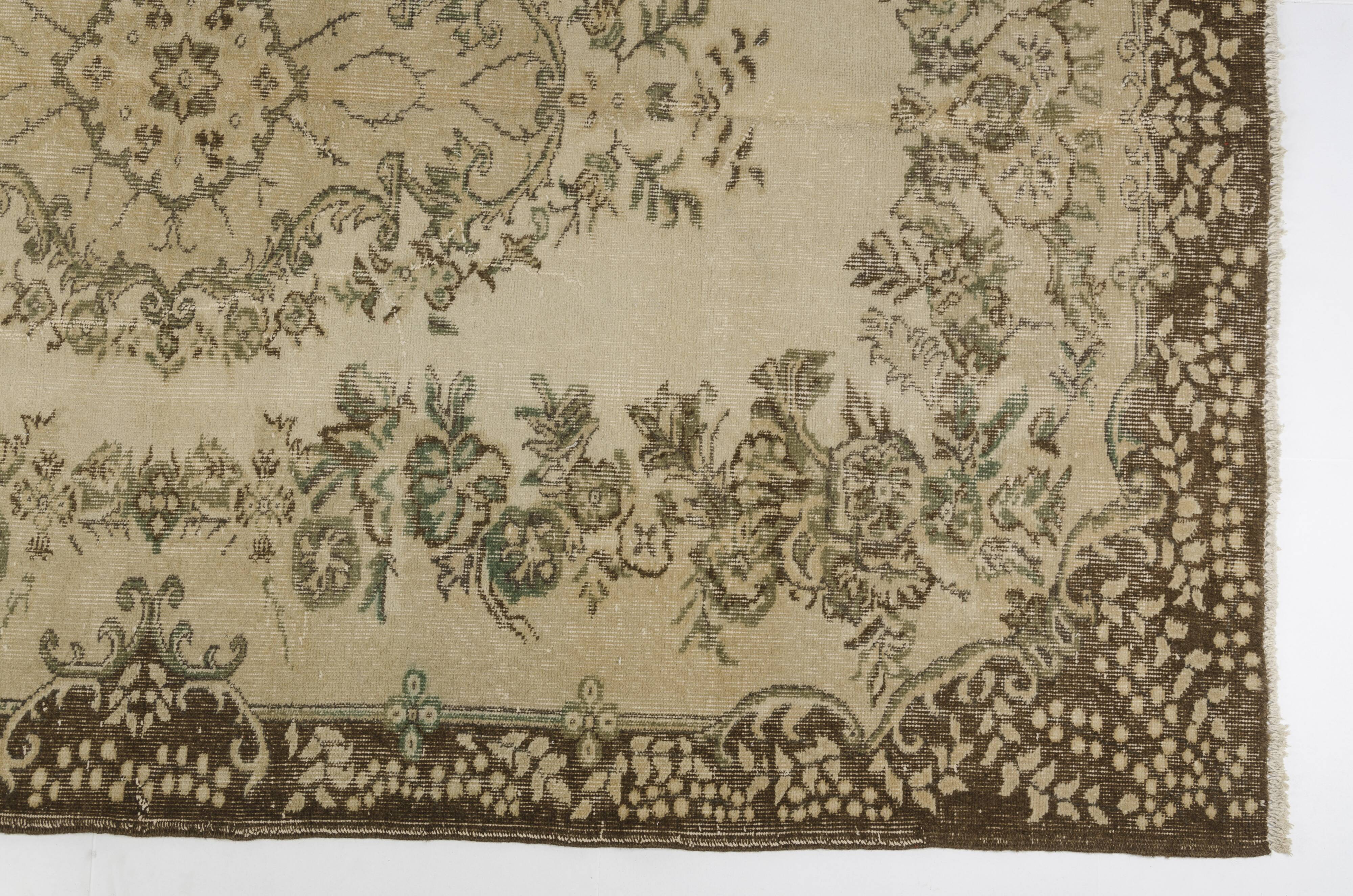 Turkish Vintage Beige Area Rug