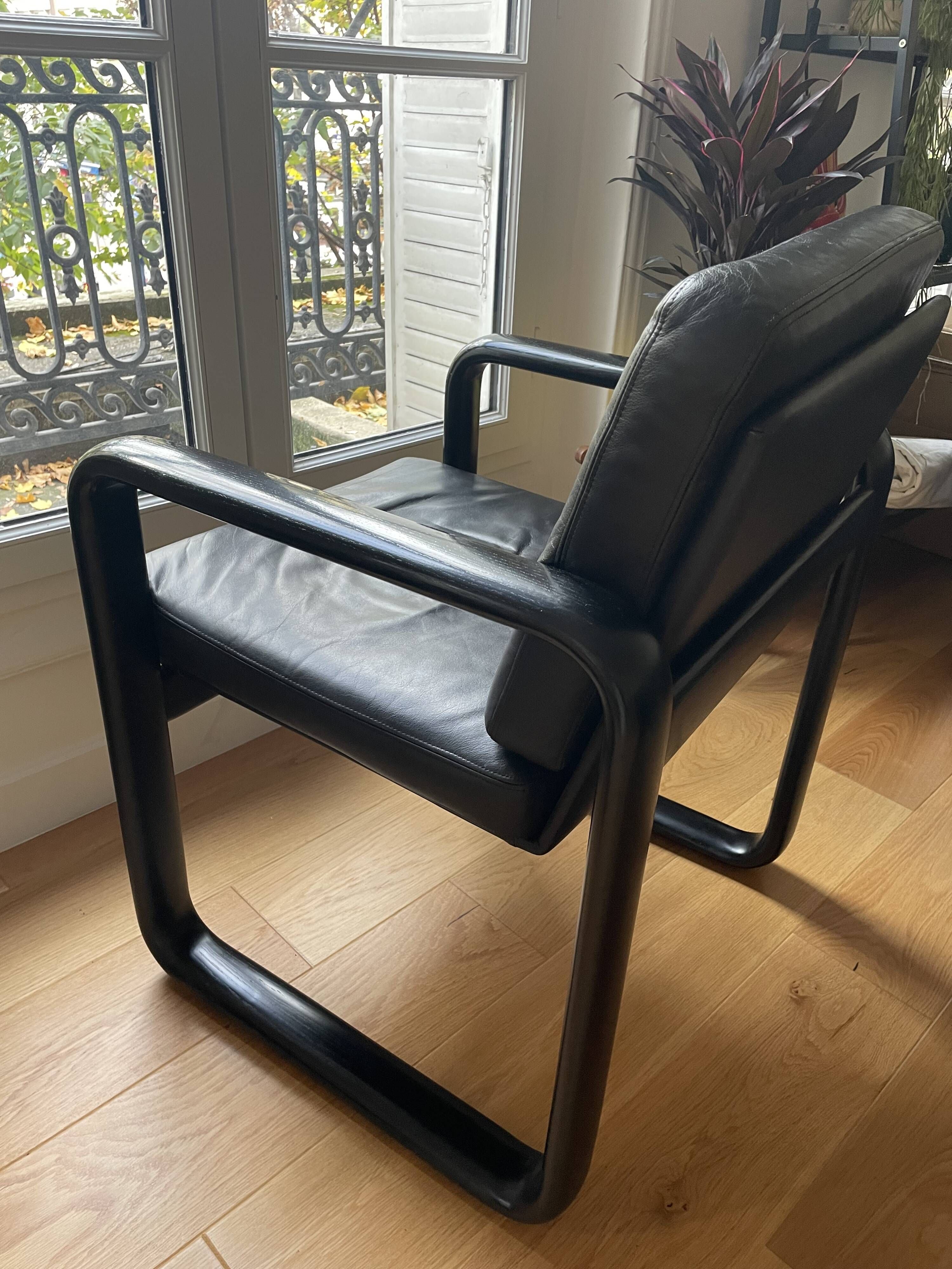 Hombre leather armchair by Burkhard Vogtherr vintage 70s