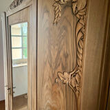 Vintage Art Deco wardrobe in raw wood