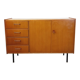 Vintage teak and black metal row from the 60s