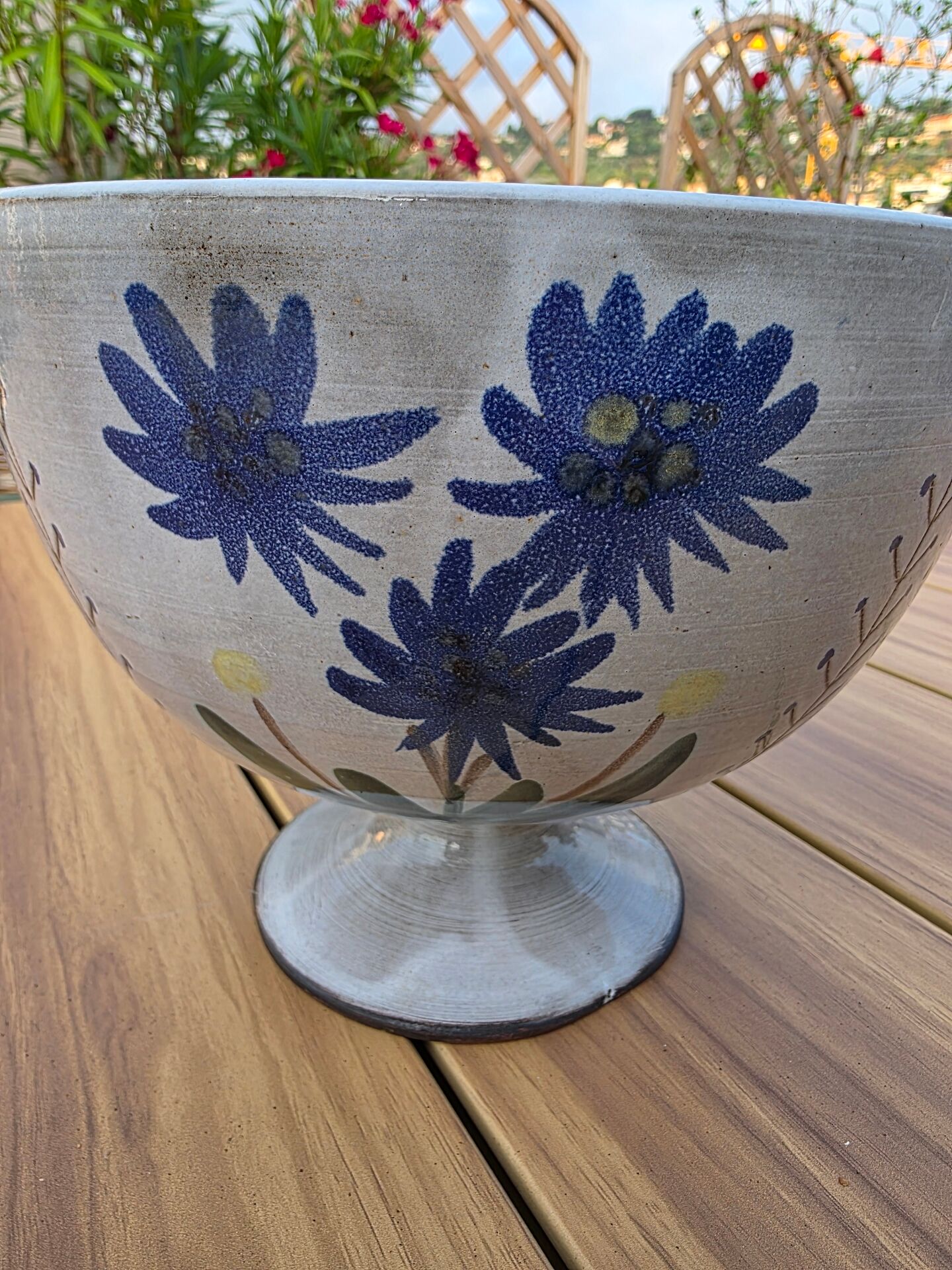 Large Footed Bowl Vallauris vintage – Gérard Hoffman Signed HOF