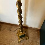 Vintage floor lamp, maximalist style, striped lampshade