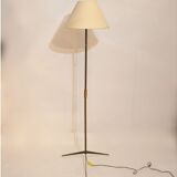 Lampadaire années 60 tripode doré