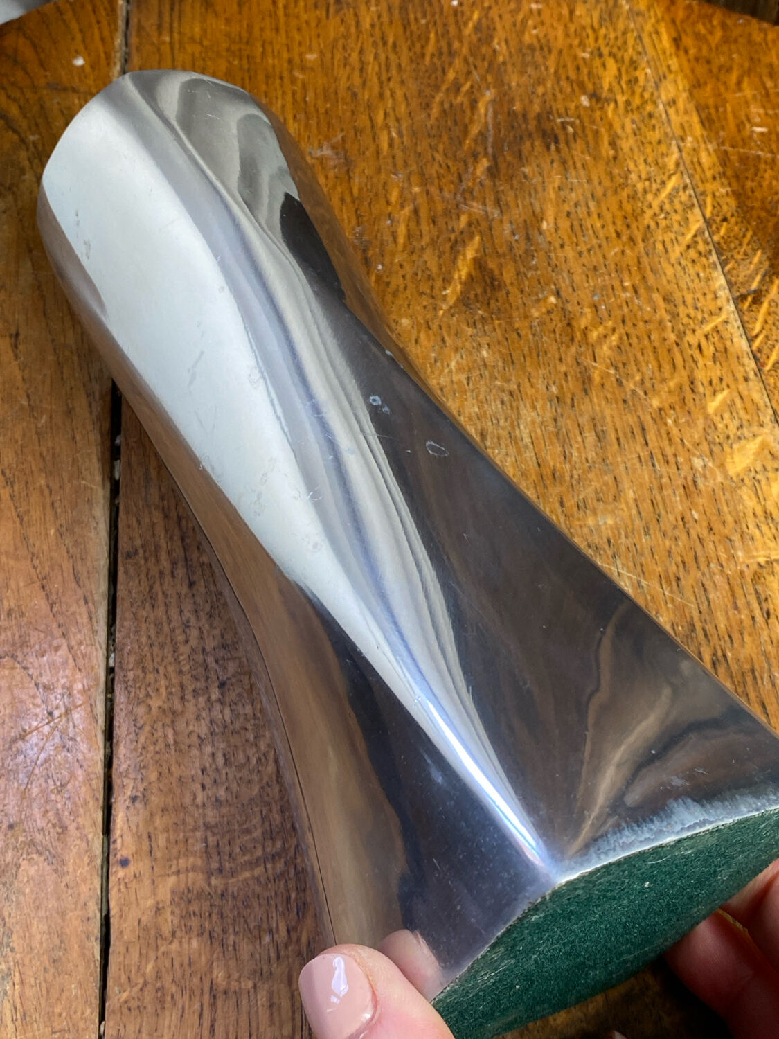 Twisted aluminium vase