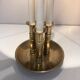 Pair of Brass and White Lacquer Table Lamps, Neoclassical Style, Tr