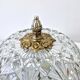 Plafonnier Globe Lampe Ancien En Verre Cerclage Doré 2 Ampoules A Vis