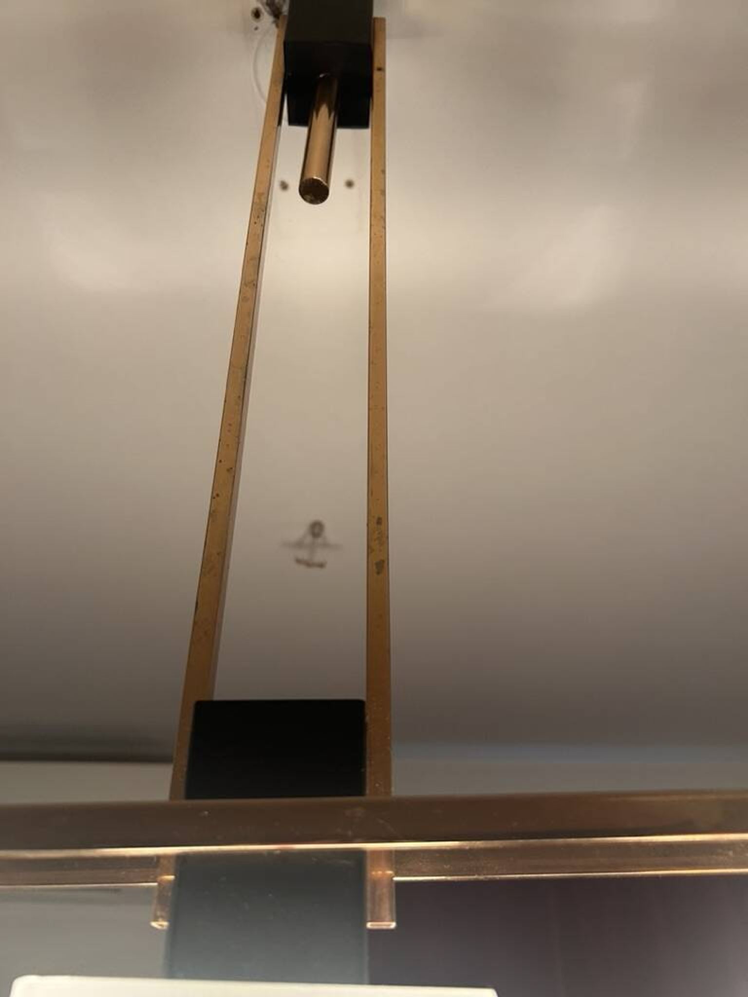 3-light ceiling light, in opaline and brass Maison Arlus 1950