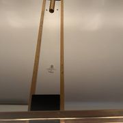 3-light ceiling light, in opaline and brass Maison Arlus 1950