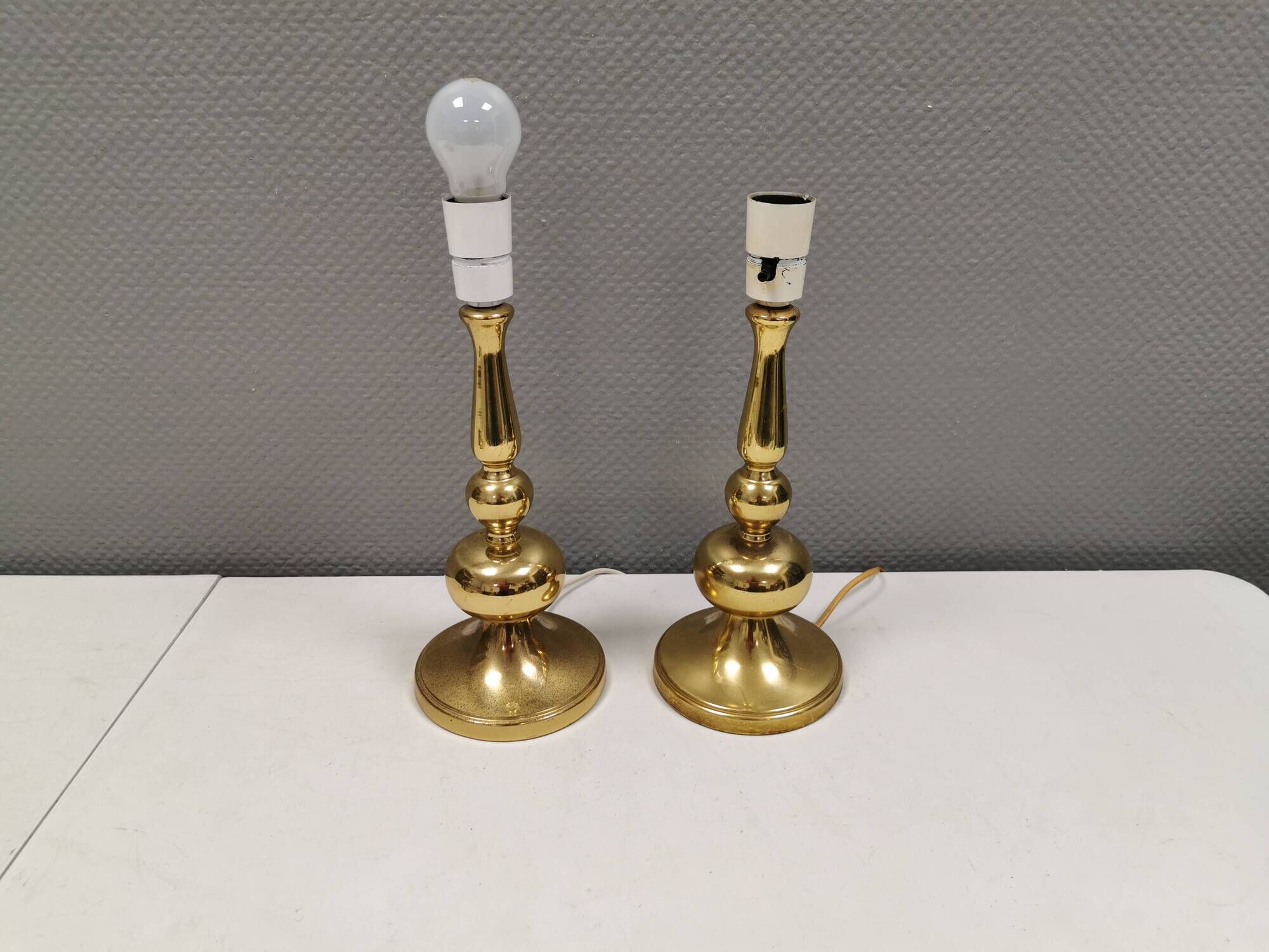 A set of beautiful table lamps in brass from Danish Frandsen Lighting 1980s
