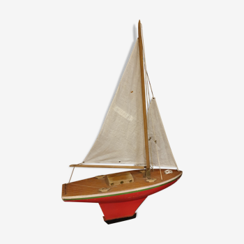 Lighted wooden sailboat