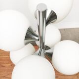 Vintage space table lamp, glass and metal, 1970s