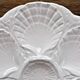6 assiettes à huîtres blanche barbotine Sarreguemines